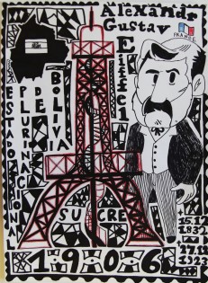 Maxmilián Jüttner, Známka Eiffel torre v Sucre v Bolívii, fix, Jazykové gymnázium Pavla Tigrida, Ostrava