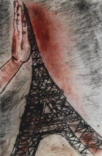 Michal Sedlár, Inspirace Eiffelovou věží, suchá jehla, ZUŠ J. Valčíka, Ostrava