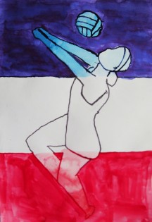 Zuzana Miketová, Vítězná vlajka, akvarel a tuš, ZŠ a MŠ Bohuslavice